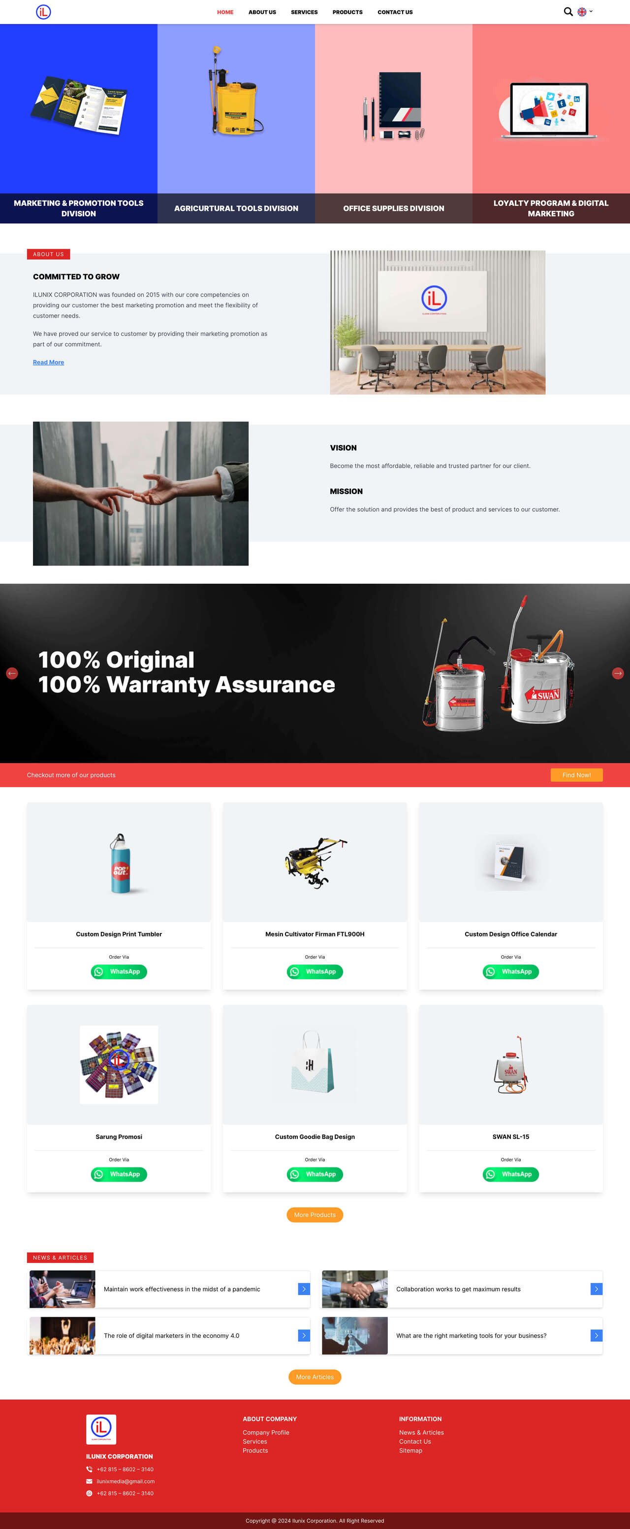 portfolio popout.id web development agency jakarta client Website Agensi Ilunix